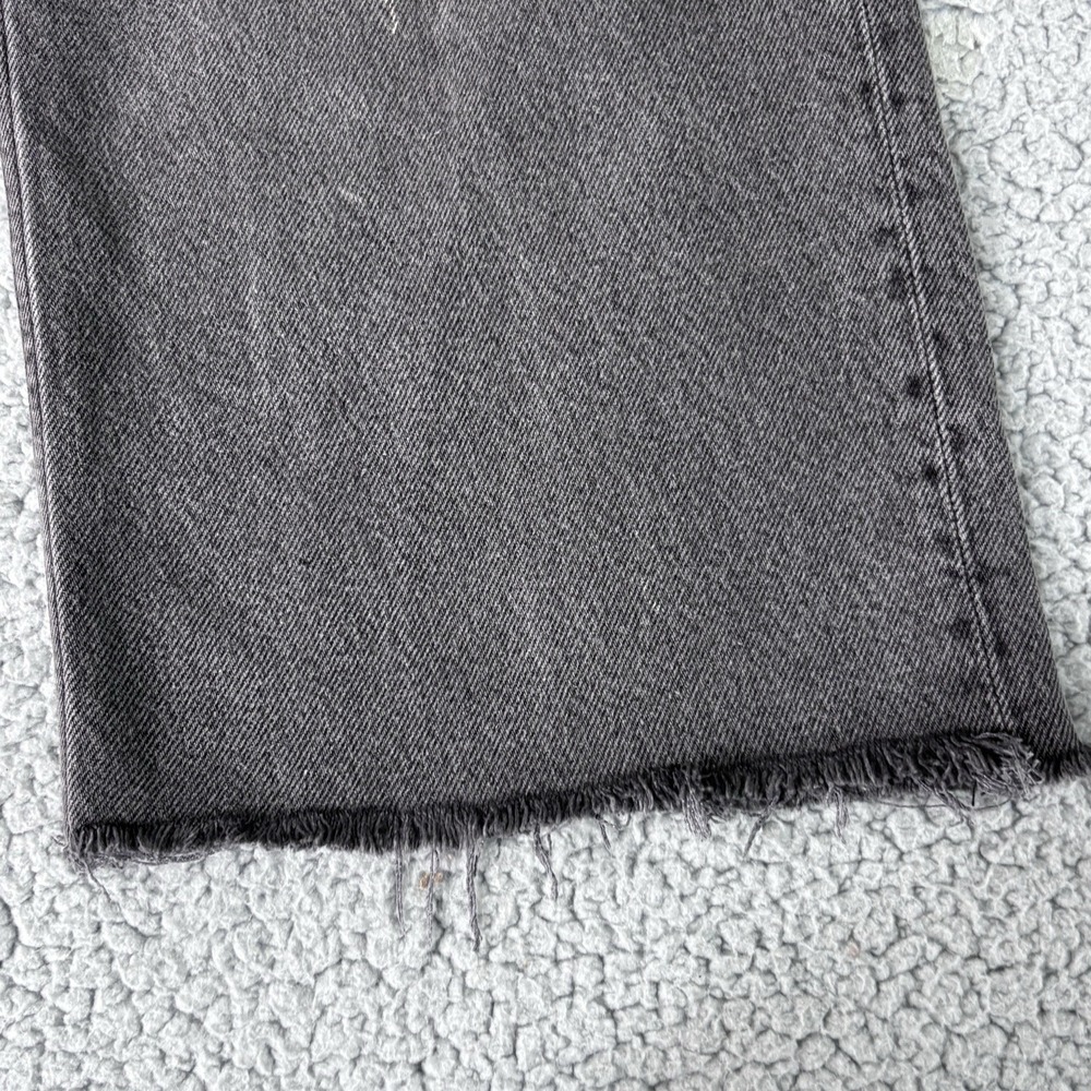 Reformation Jeans 28 Gray Cropped Wide Leg Button Fly Raw Hem Sustainable Fabric - Picture 8 of 12